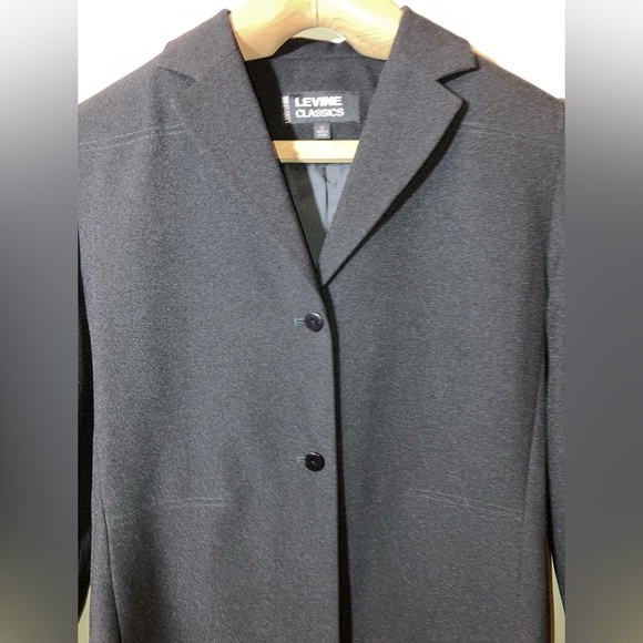 Larry Levine Black Classic Skirt Suit Sz 12 - Picture 3 of 8